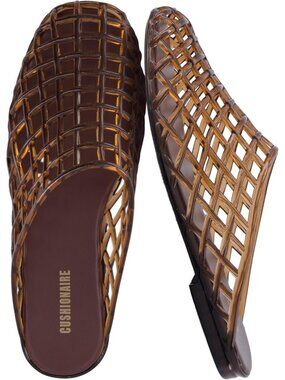 Women's Chocolate Lab Jelly Flats Closed Toe Slip On Lightweight Mules Comfort